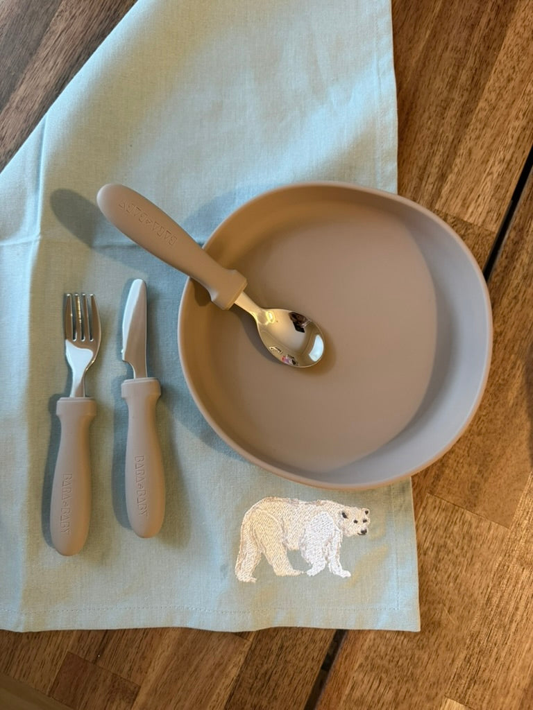 Children's napkin Polar Bear – Embroidered | Sylvie Thiriez | OEKO-TEX®