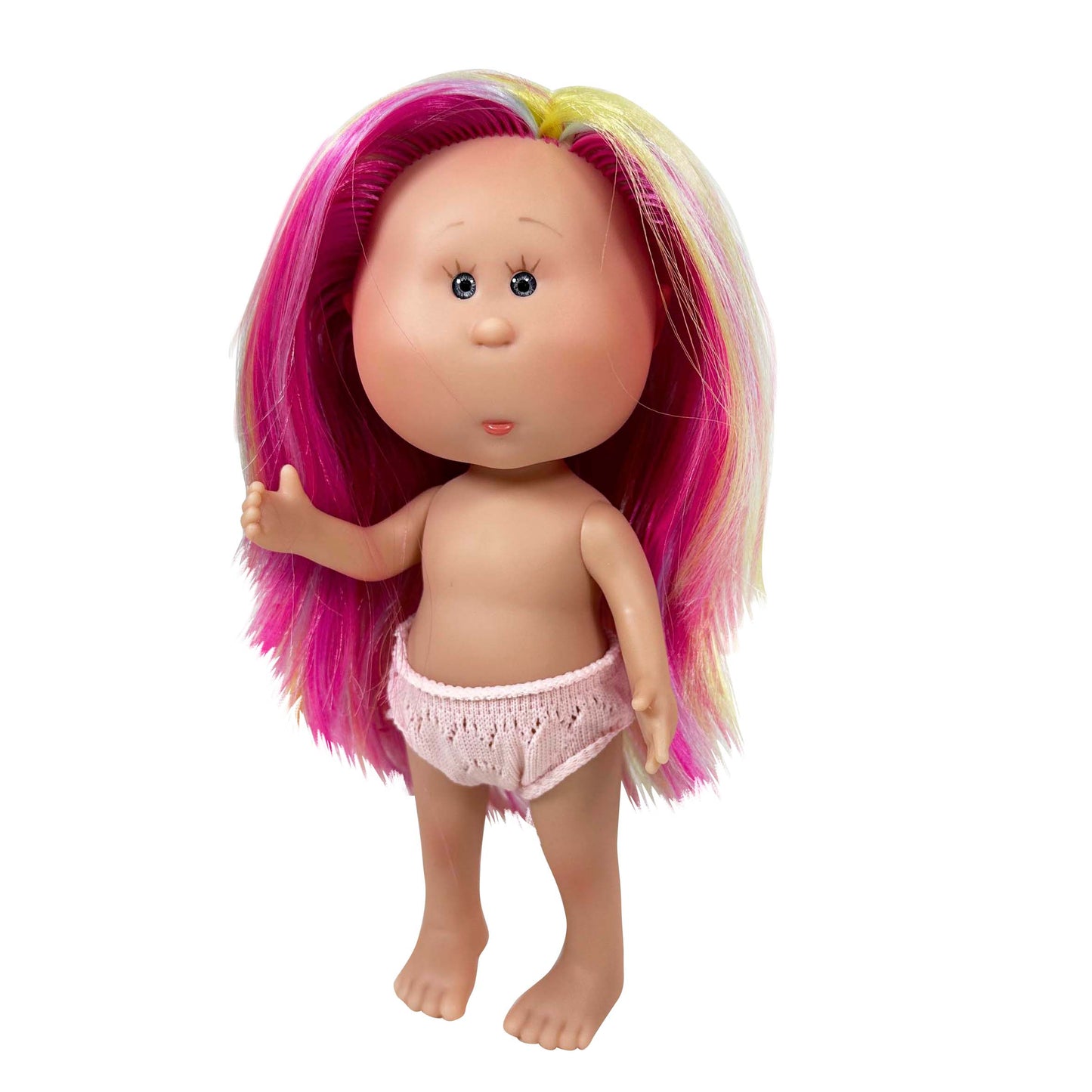 LITTLE MIA Happy Birthday – vinyldocka 23 cm (badbar), handgjord i Spanien