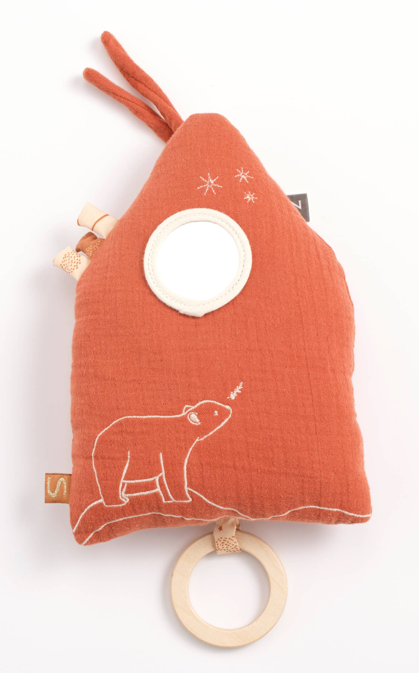 Musikleksak i tyg för bebis – Sauthon Orsino Broderat Hus