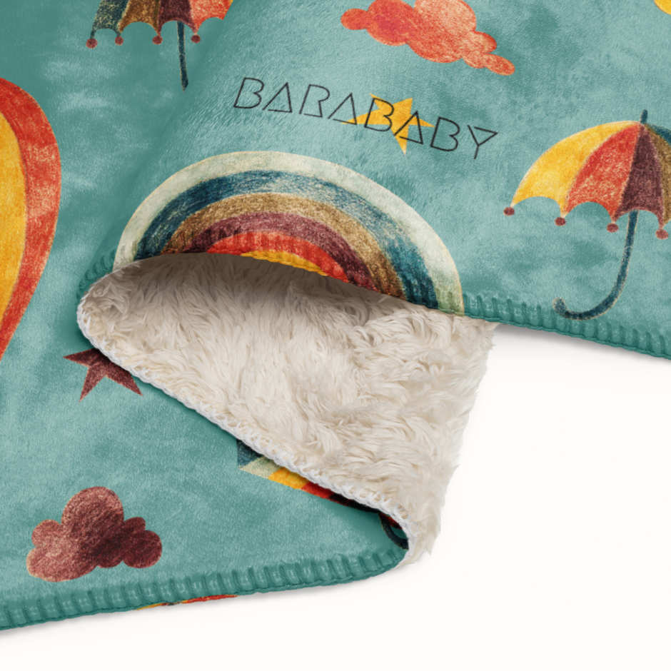 Barababy's Spring Collection -Mysig Sherpa Babyfilt My Colourful Skies
