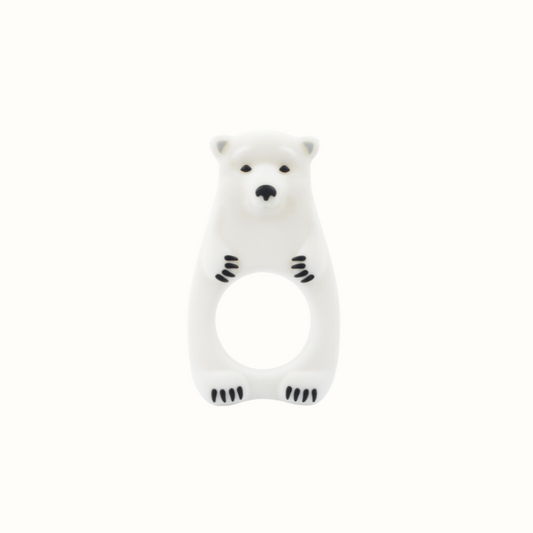 Bara Baby Silikonisbjörn Baby Teether - Nordisk stil, perfekt för nyfödda, lindrande vid tandning, ekologiskt och säkert, BPA-fri