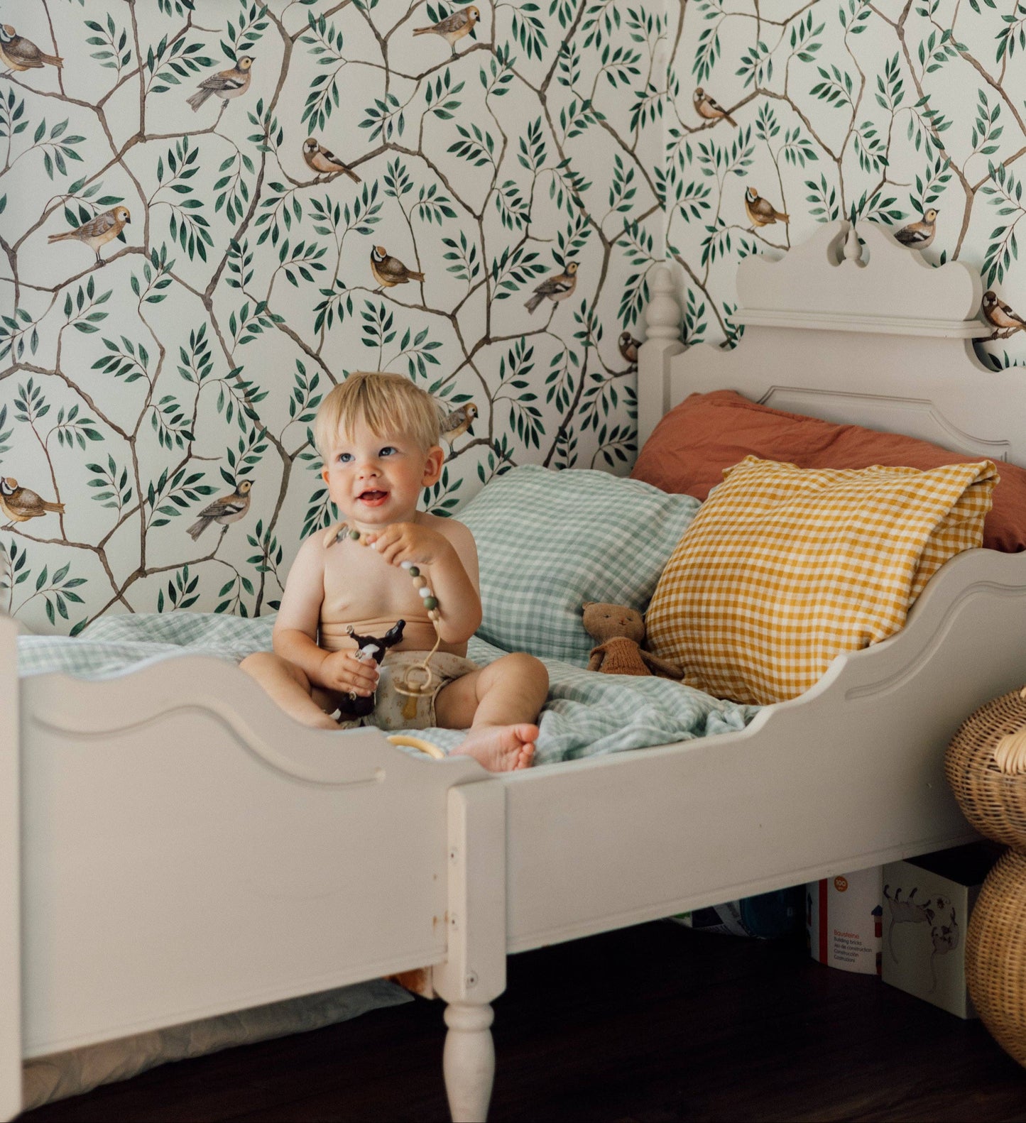 Ekologiskt Barnpåslakanset i Muslin 125x90 – Light Mint Gingham | TISU – Rutigt 100% Bomull