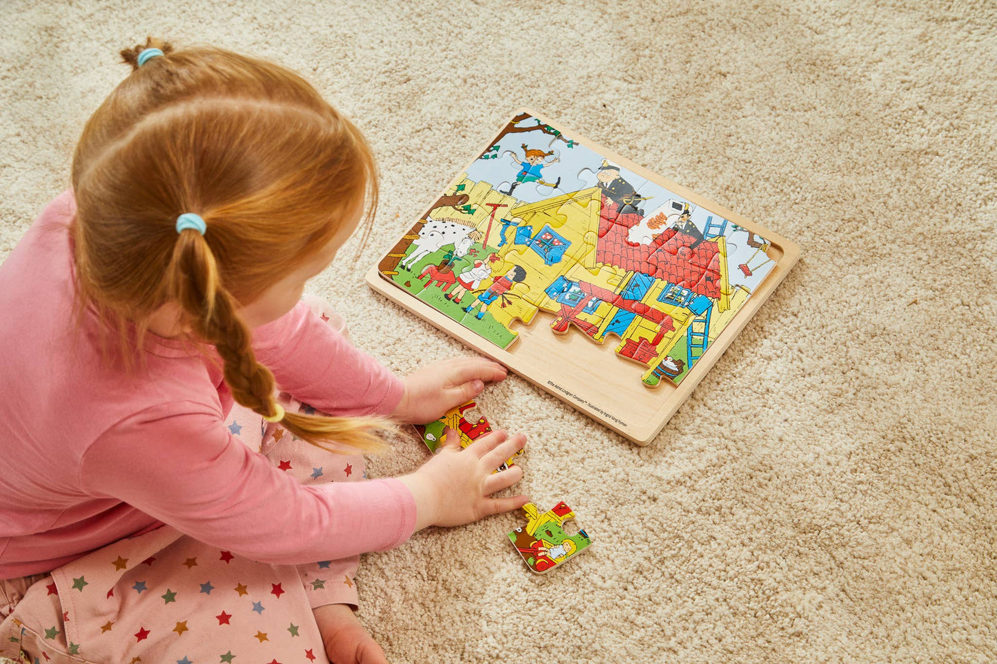 Pippi Långstrump träpussel med ram – FSC-certifierat (3+)