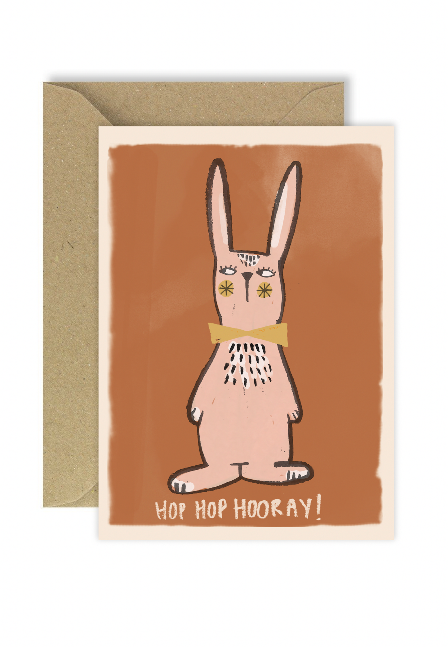 Grattiskort Hop Hop Hooray – Studioloco | A6 Akvarell på Återvunnet Papper