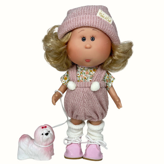 LITTLE MIA Pet Blonde – vinyldocka 23 cm (badbar) med hund