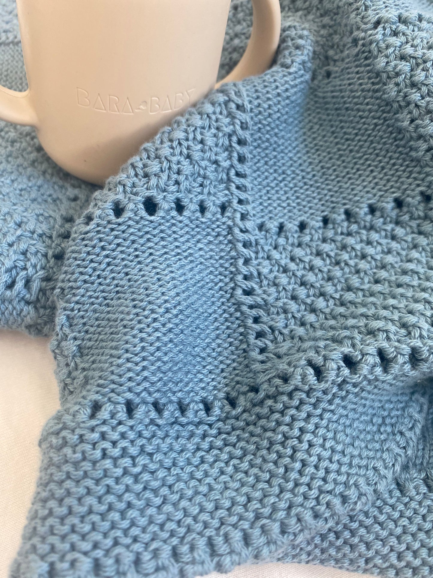 Nyfödd Babyfilt Bara Blue av ekologisk bomull - Barcelona Collection