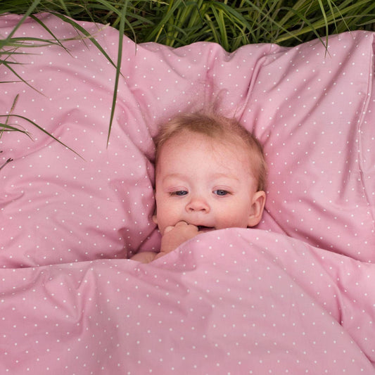 Ekologiskt bäddset för junior – Pink Dotty i percale från Summerville Organic