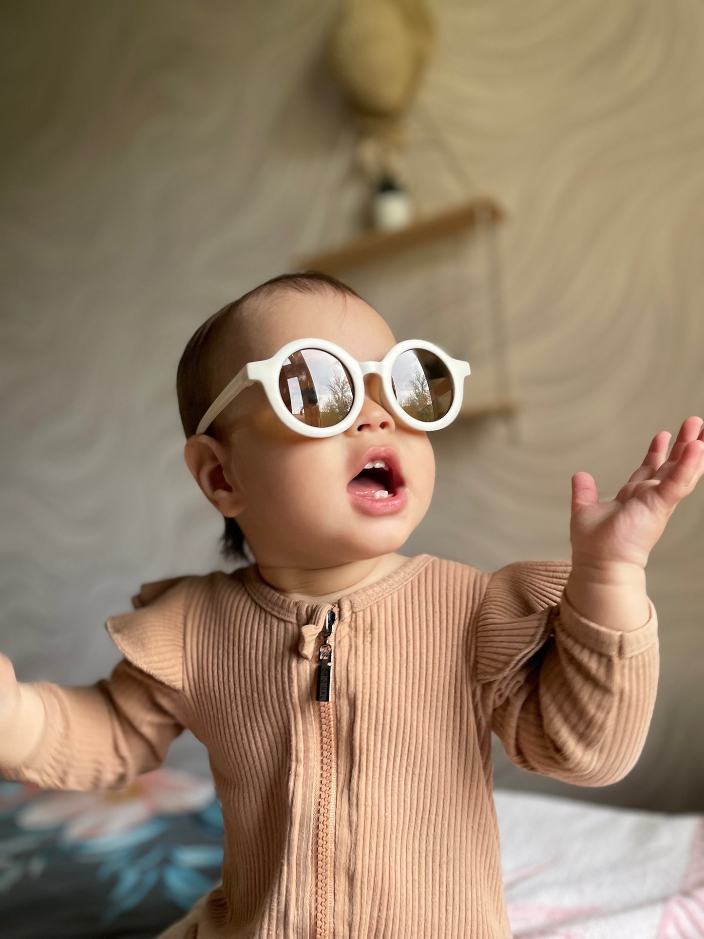 Baby- och barnsolglasögon - Kokosnöt, vintagestil - CE-testade med UV- och UB 400-skydd