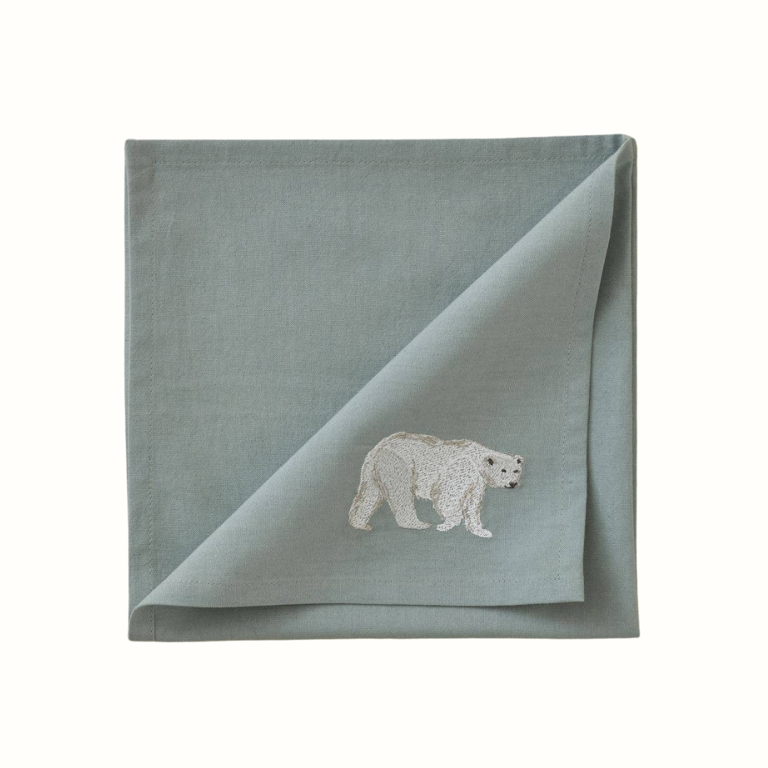 Children's napkin Polar Bear – Embroidered | Sylvie Thiriez | OEKO-TEX®