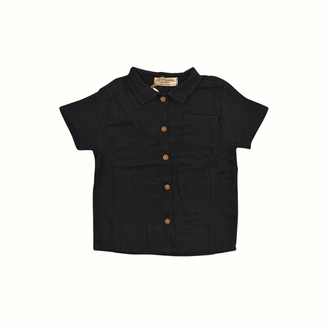 Blakie skjorta i ekologisk bomull – svart, från Lil' Paradise Copenhagen