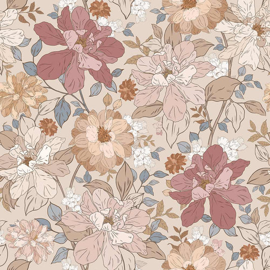 Tapet Barnrum - Marigold Flowers | Blommig Barnrumstapet | Remsa 280×100 cm (Non-woven)