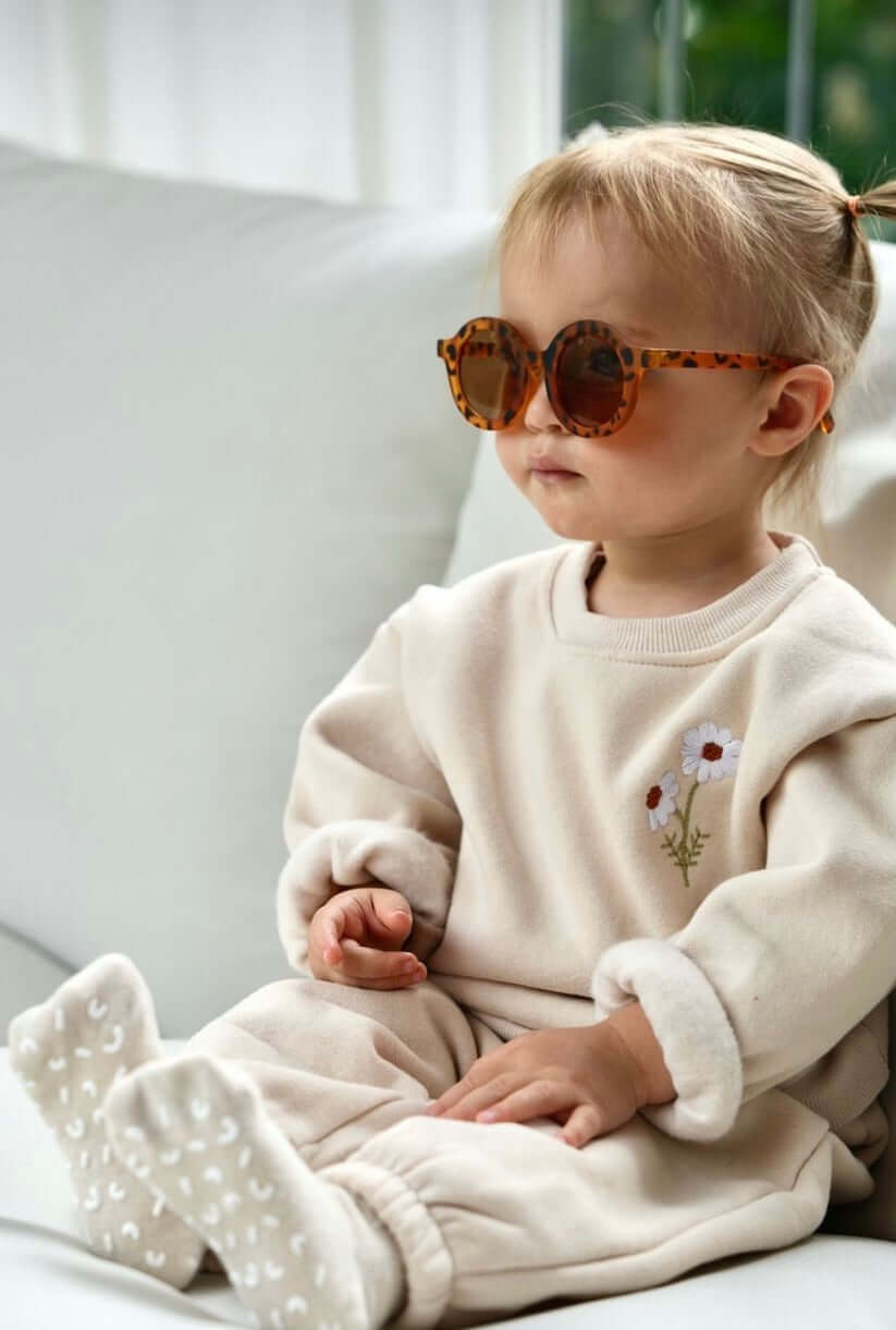 Baby Sweatshirt med broderad citron i Fleece Material och Matchande Byxor