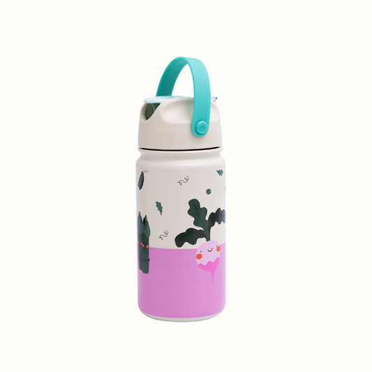 Insulated water bottle for kids – Veggie Pals stainless steel from The Cotton Cloud