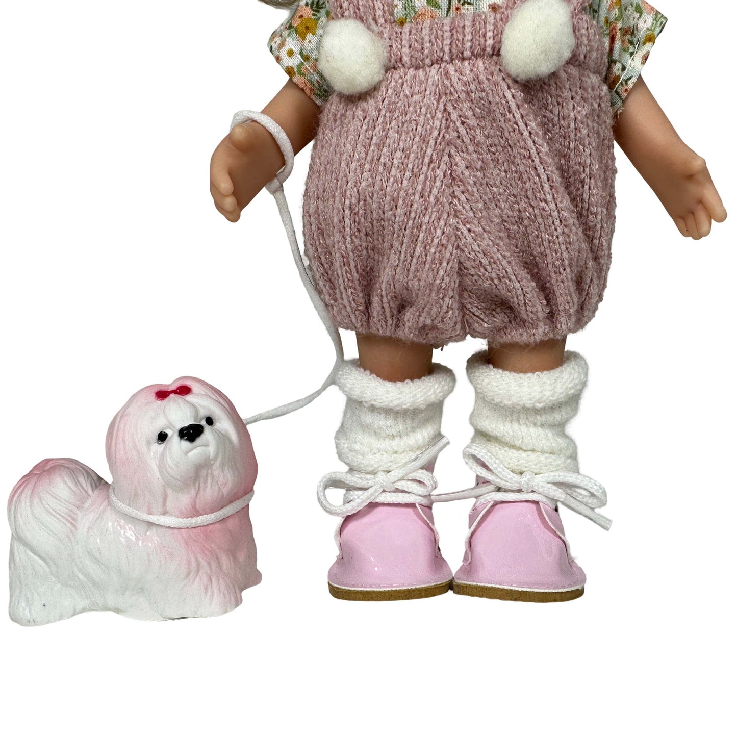 LITTLE MIA Pet Blonde – vinyldocka 23 cm (badbar) med hund