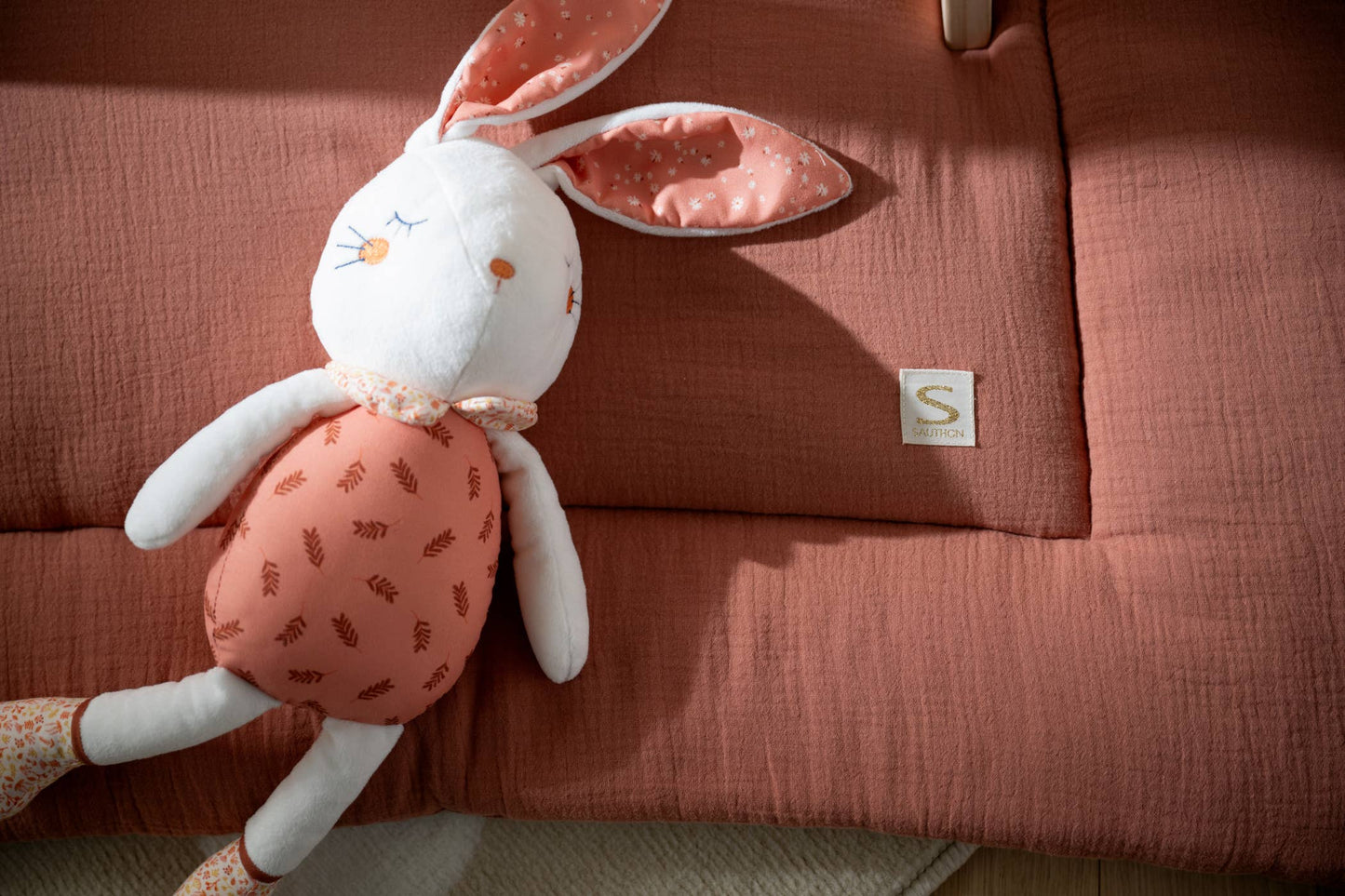 Double muslin play mat – Uni Terracotta 100×100×5 cm