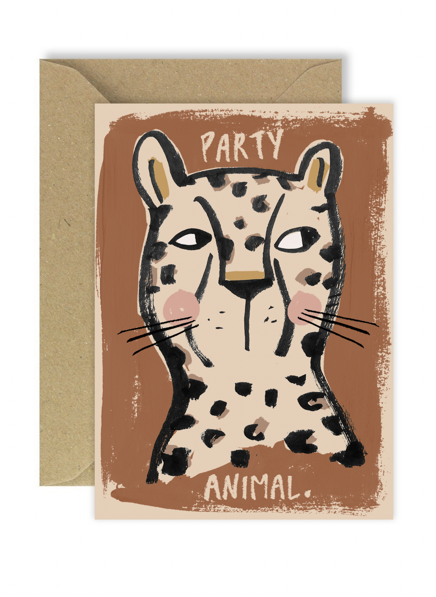 Grattiskort Party Animal – Studioloco | A6 Akvarell på Återvunnet Papper