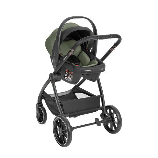 Barnvagnspaket 3-i-1 med Babyskydd i-Size – Modena av Kikka Boo | Liggdel + Sittdel | Beige / Svart / Army Green / Mörkgrå