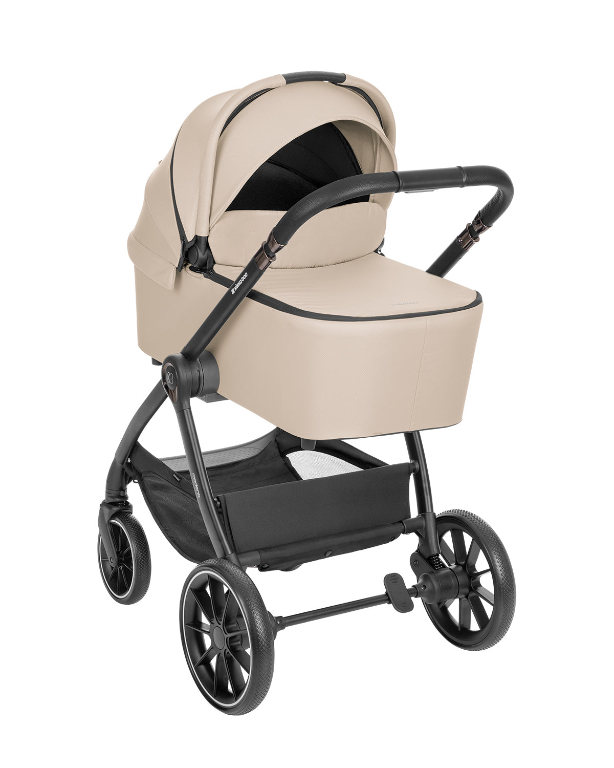Barnvagnspaket 3-i-1 med Babyskydd i-Size – Modena av Kikka Boo | Liggdel + Sittdel | Beige / Svart / Army Green / Mörkgrå