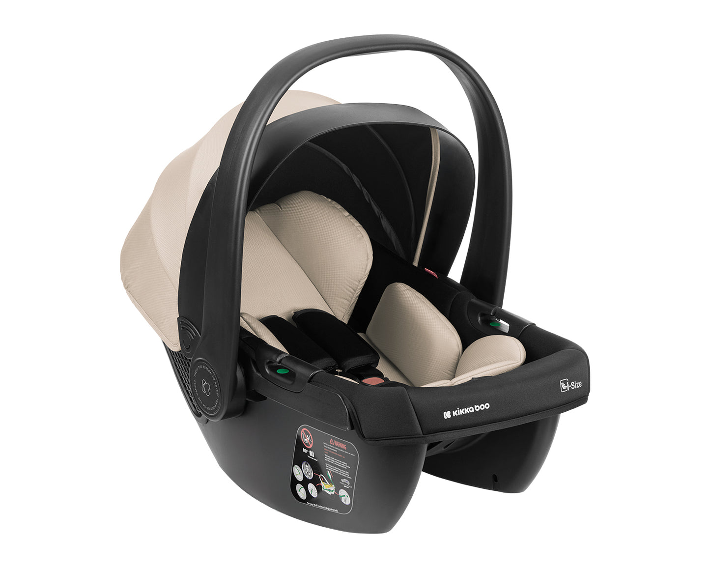 Barnvagnspaket 3-i-1 med Babyskydd i-Size – Modena av Kikka Boo | Liggdel + Sittdel | Beige / Svart / Army Green / Mörkgrå