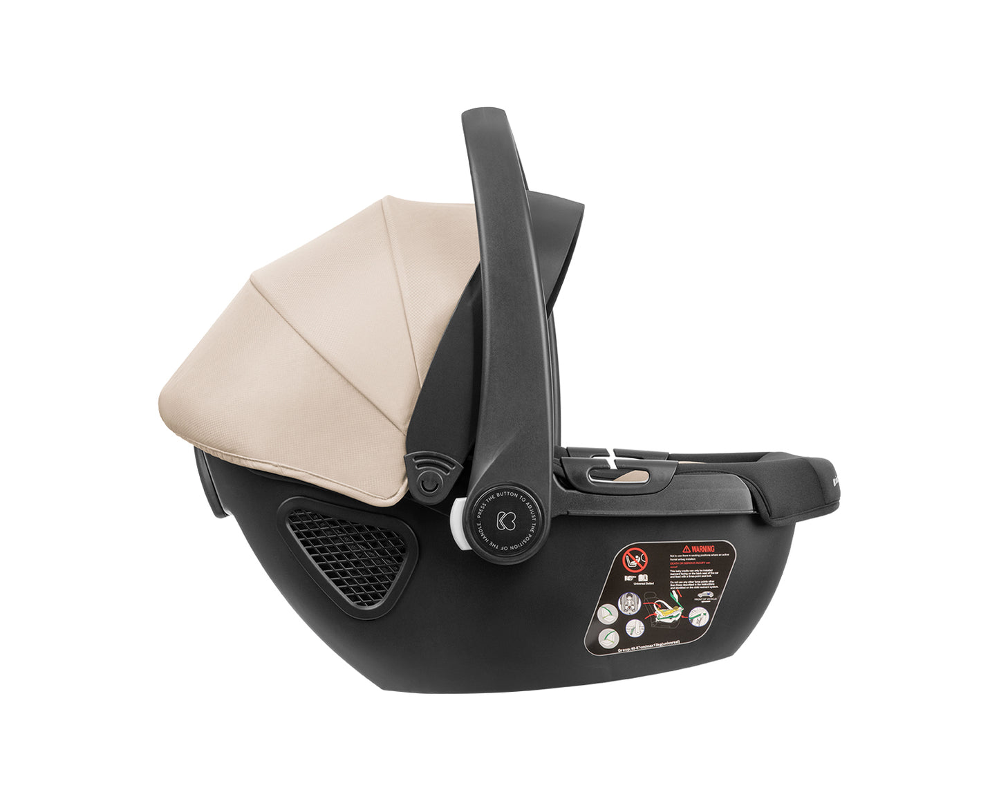 Barnvagnspaket 3-i-1 med Babyskydd i-Size – Modena av Kikka Boo | Liggdel + Sittdel | Beige / Svart / Army Green / Mörkgrå