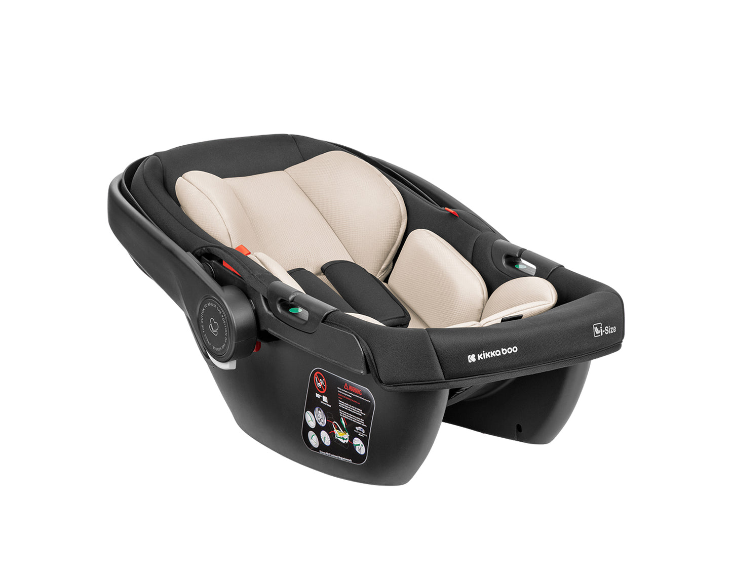 Barnvagnspaket 3-i-1 med Babyskydd i-Size – Modena av Kikka Boo | Liggdel + Sittdel | Beige / Svart / Army Green / Mörkgrå