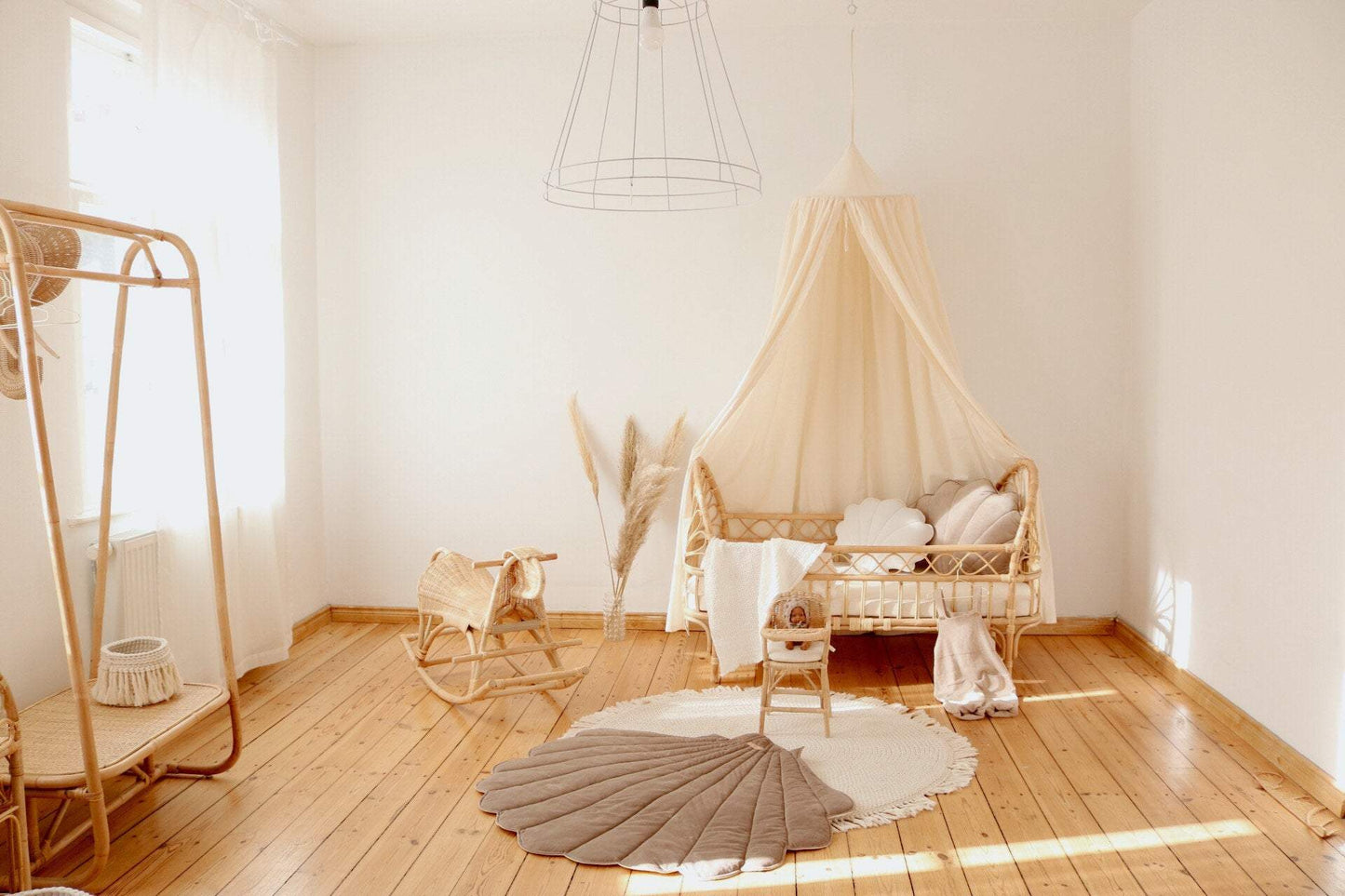 Sänghimmel barn – Rå Bomull i 100 % bomull (Ø50 × H240 cm) | Moi Mili