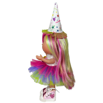 LITTLE MIA Happy Birthday – vinyldocka 23 cm (badbar), handgjord i Spanien