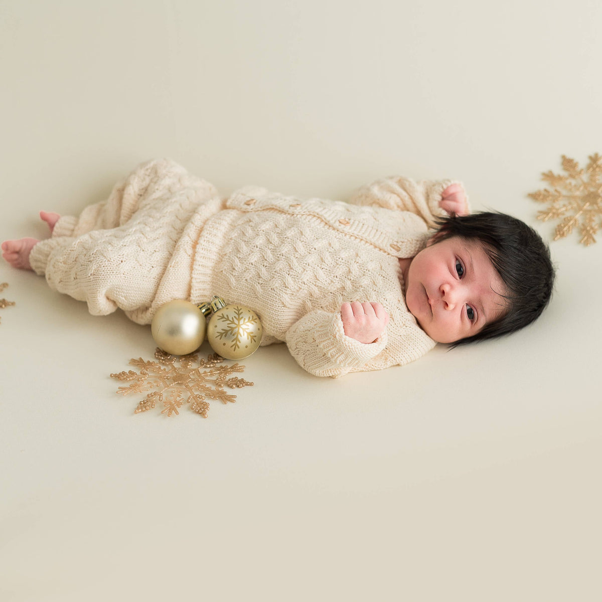 Stickat babyset Ecru i ekologisk bomull | Micu Micu – produktbild 5