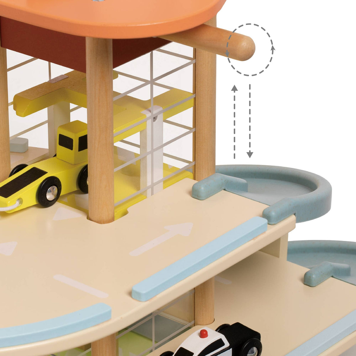 Parkeringsgarage Eco i trä med laddstation och solpaneler
