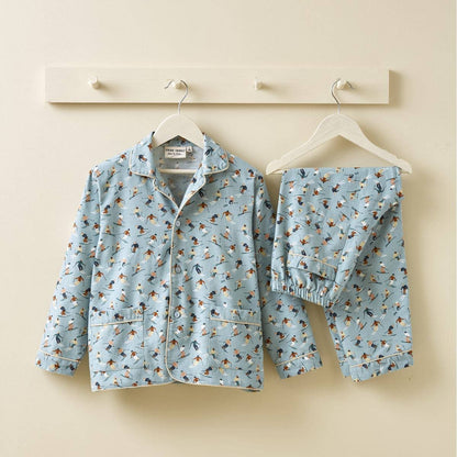 Barnpyjamas – Après-ski | Mjuk Flanell med Peter Pan-krage | OEKO-TEX® Certifierad