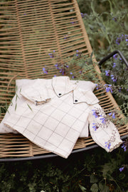 Dalila rutig babyblus i bomull