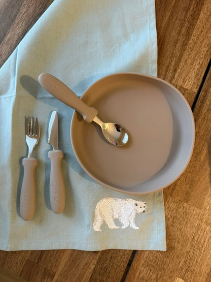 Children's napkin Polar Bear – Embroidered | Sylvie Thiriez | OEKO-TEX®