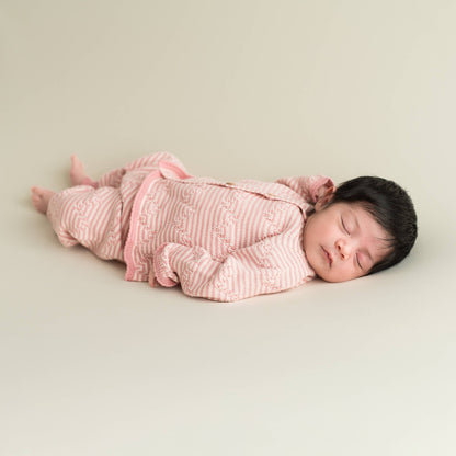 Babyset Nyfödd Rosa Ecru – Jacka & Byxa i Ekologisk Bomull | Micu Micu
