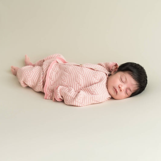 Babyset Nyfödd Rosa Ecru – Jacka & Byxa i Ekologisk Bomull | Micu Micu