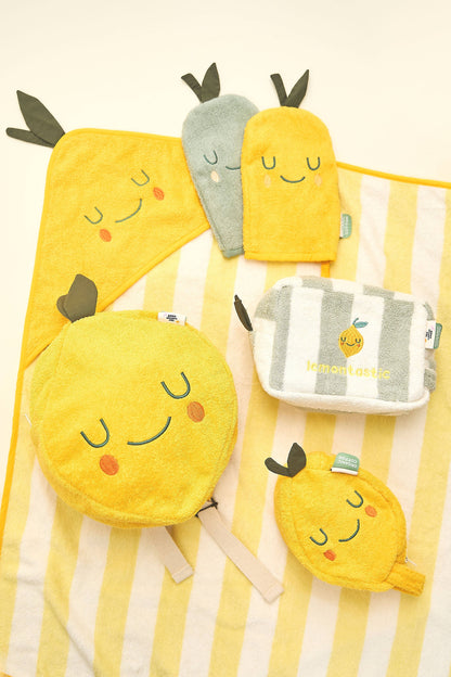 Gul Barn Kapuhandduk Lola Lemon | 100 % Ekologisk Frotté | OEKO-TEX® Certifierad