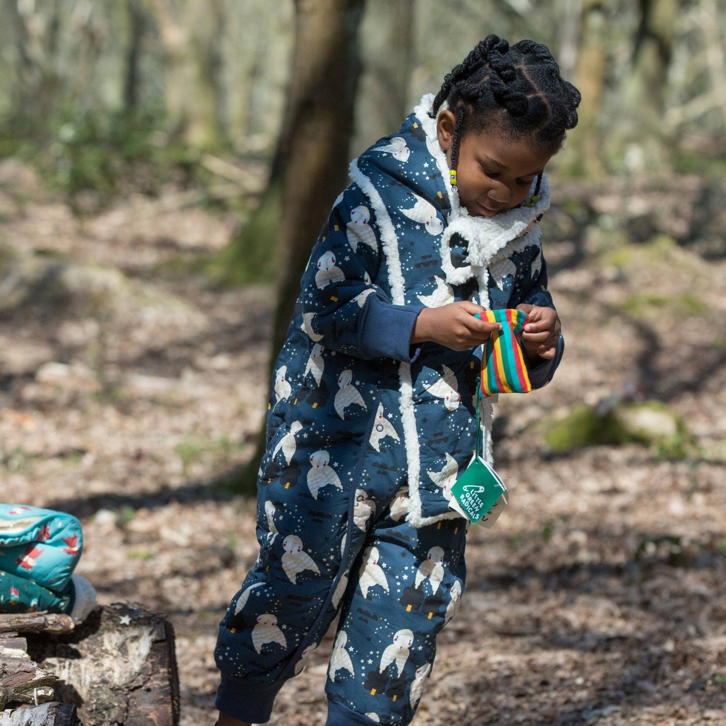 Snowsuit/Pramsuit – Winter Owls, ekologisk & Fairtrade (sherpa-fodrad) | Little Green Radicals