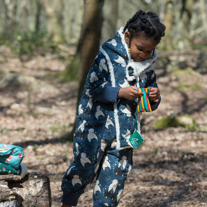 Snowsuit/Pramsuit – Winter Owls, ekologisk & Fairtrade (sherpa-fodrad) | Little Green Radicals