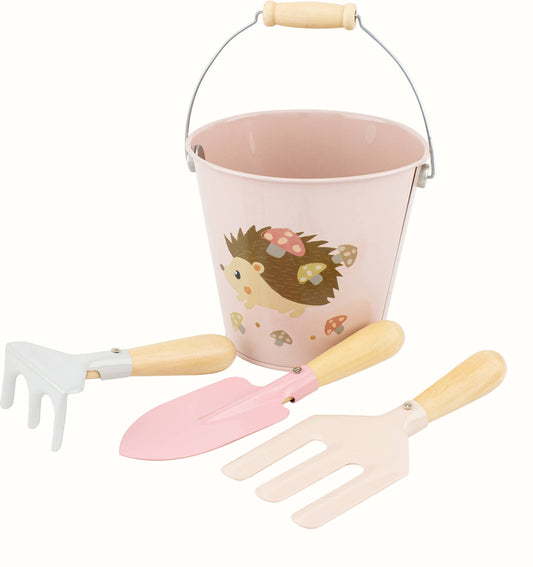 Trädgårdsset för barn – Igelkott med hink och verktyg