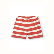 Randiga sommarshorts i bomull – röd/vit – BaraBaby – detaljbild 4