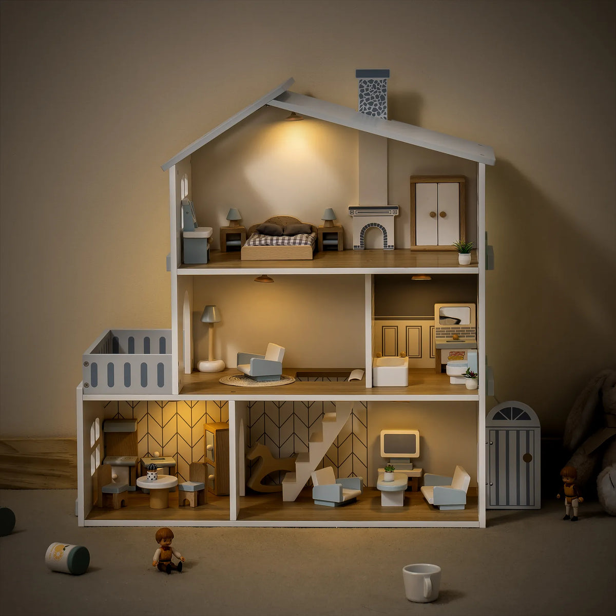 Dockhus Nordic i trä med belysning – BaraBaby, bild 4