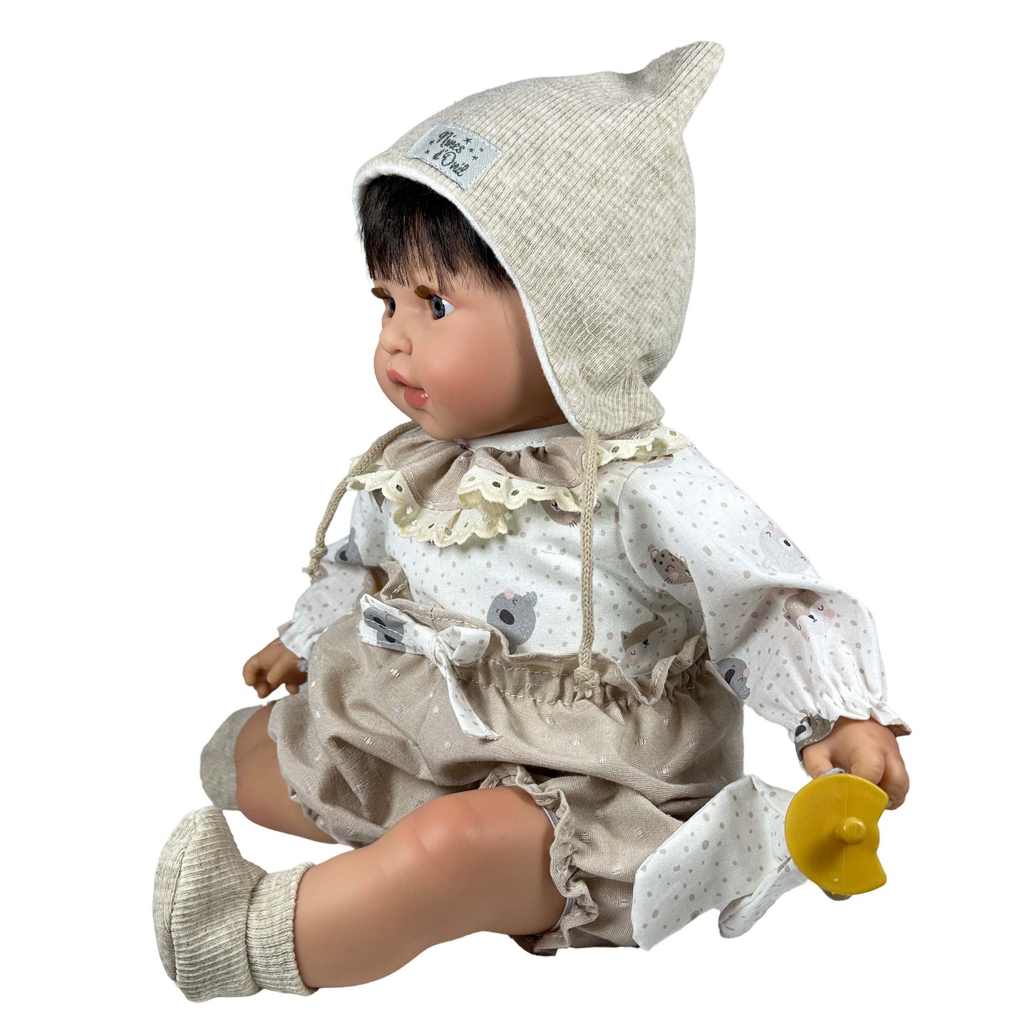 Handgjord Docka Noa Brunette | 45 cm med Mjuk Kropp