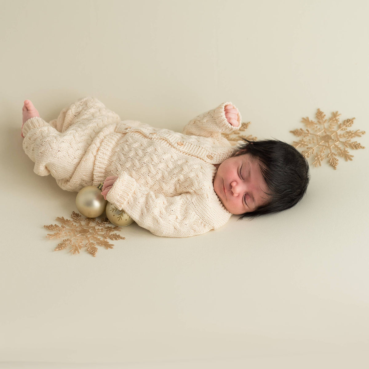 Stickat babyset Ecru i ekologisk bomull | Micu Micu – produktbild 7