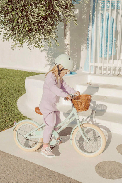 Banwood – 16" Classic Barncykel Vintage Pale Mint | Retroinspirerad Barncykel med Korg