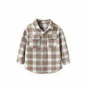 Rutig skjorta för baby & småbarn – beige – BaraBaby – detaljbild 2