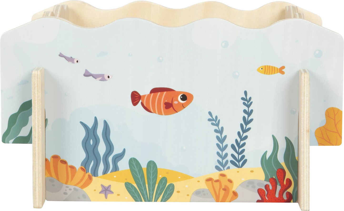Magnetiskt fiskespel i trä – 3D-spelplan & 2 spön