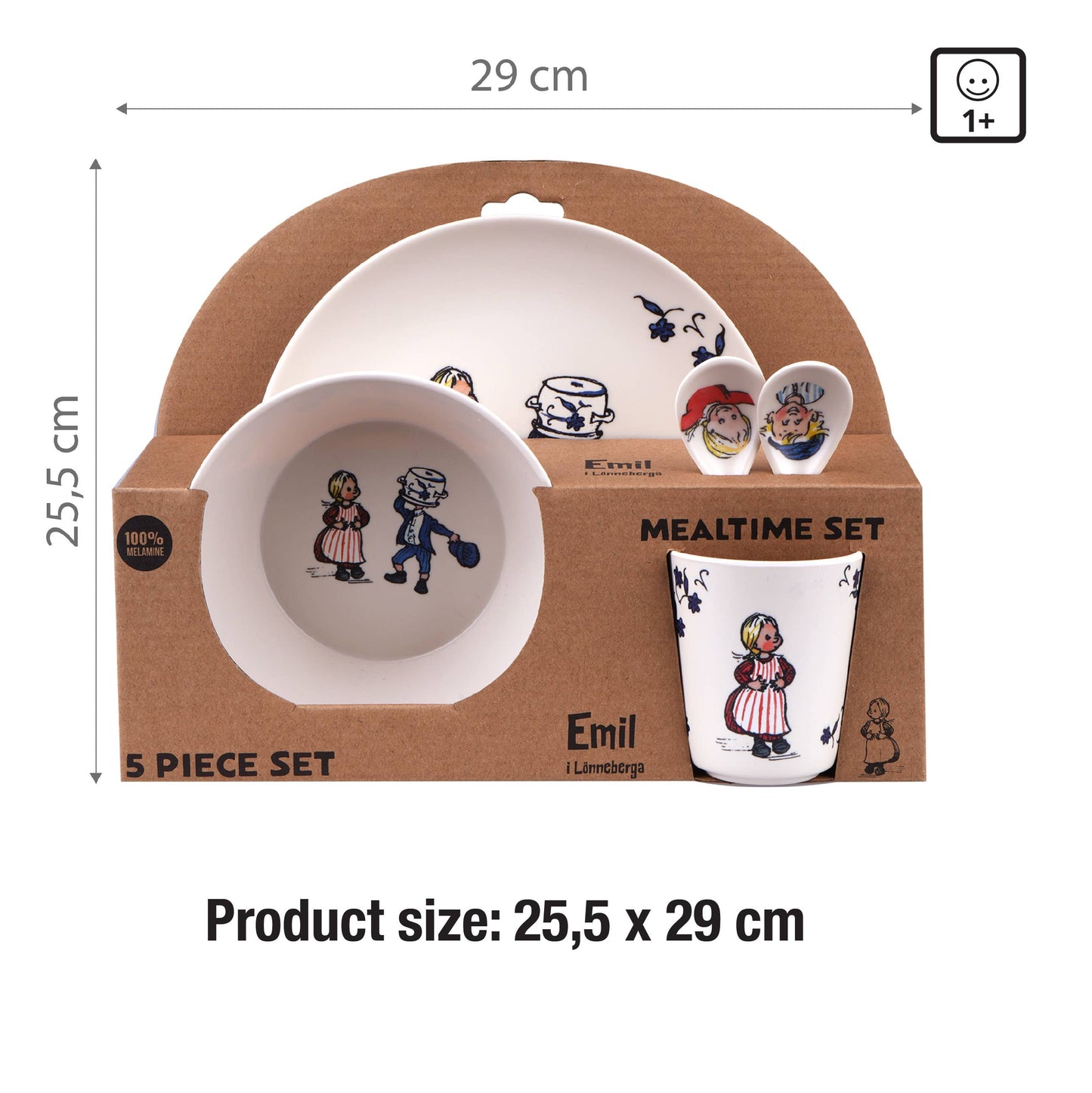 Emil i Lönneberga melamin måltidsset för barn – 5 delar