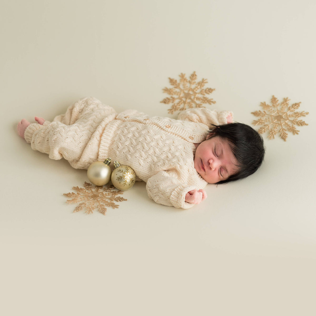 Stickat babyset Ecru i ekologisk bomull | Micu Micu – produktbild 6