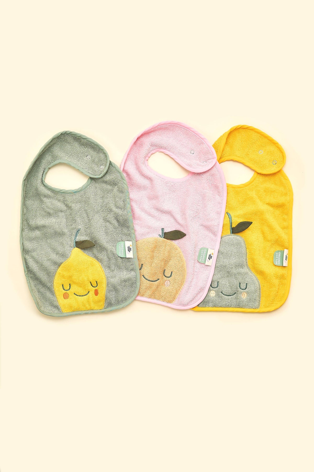 Babyhaklapp Mandy Mandarine i frotté – the cotton cloud – detaljbild 5