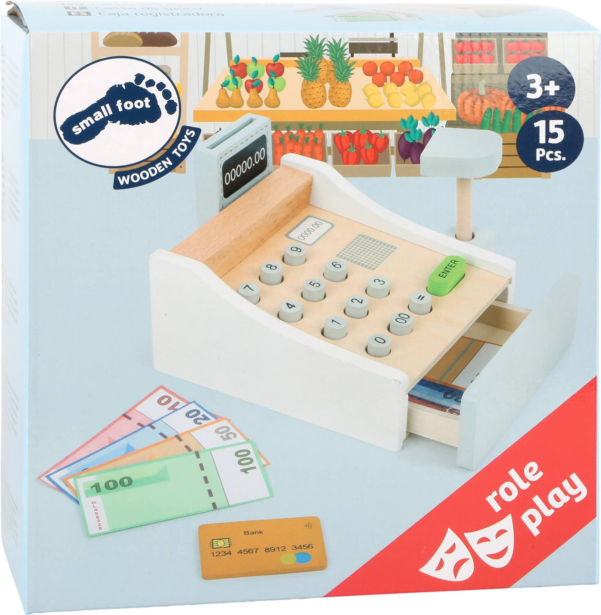 Leksakskassa i trä – produktbild 4
