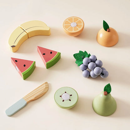 Trä-frukteleksak för barn – Skärbara frukter & lekset